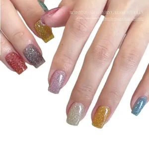 Premium rainbow shattering diamond glitter nail polish gel with a sparkling UV finish
