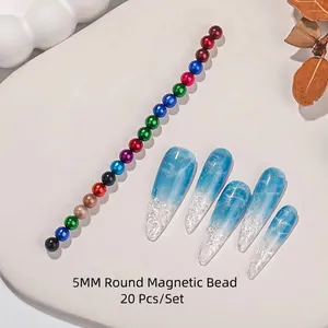 5mm bunte runde Magnetperlen für Cat-Eye-Nagelkunst mit schimmernden Welleneffekten.