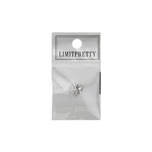 Sparkling rectangle crystal and pearl nail art decoration charm in clear packaging