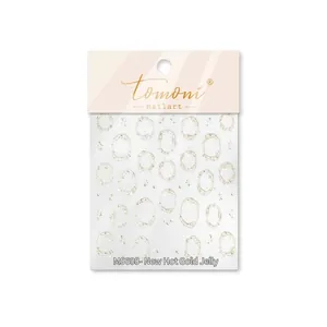 Detail van Tomoni MS608 gouden bronzing jelly nagelstickers met sterren en maan patronen
