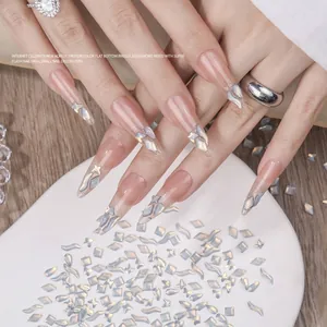 Strass per Nail Art in Acrilico Colore Opale Retro Piatto Forme Miste Decorazioni Brillanti per Manicure Fai da Te Unghie