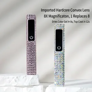 Handheld Mini Nail Lamp Rechargeable UV LED Light For Gel Nails Portable Rhinestone Inlaid Fast Curing Lamp Nail Art Tool For Women