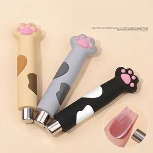 Cute Cat Claw Nail Cat Eye Magnet Cylinder Silicone Handle Anti-fall Nail Gel Magnet Tool For Nail Salon DIY Manicure Accessories