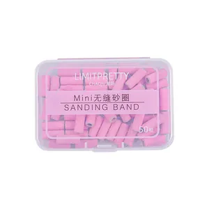 50pcs professional pink mini seamless nail sanding bands for electric nail drill