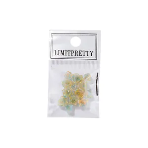 Adornos de rosas de resina talladas para uñas en colores degradados, pack de 10 unidades