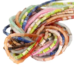 4x2mm colorful cylindrical natural stone beads for DIY jewelry making and bracelets