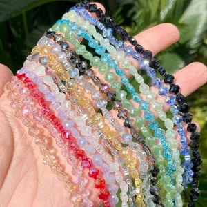 Bunte 6mm facettierte Blumen-Kristallglasperlen für DIY-Schmuck und Armbänder.