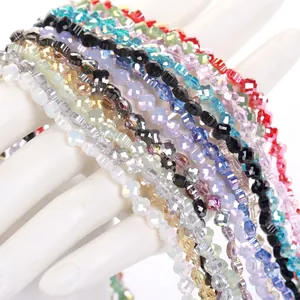 Bunte 6mm facettierte Kleeblatt-Glasperlen für DIY-Schmuck in verschiedenen Farben
