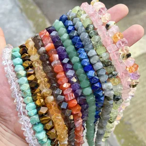 Natural Crystal Raw Stone Faceted Beads Candy Color Semi Finished Beads DIY Jewelry Accessories For Bracelet Necklace Making