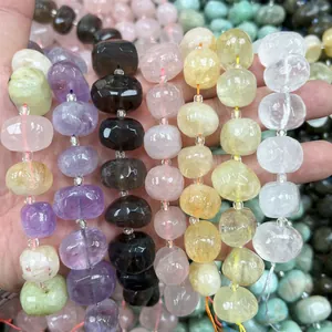 Natural Crystal Stone Beads Faceted Oval Candy Cut Semi-Finished Loose Beads For DIY Jewelry Making Bracelet Necklace Accessories