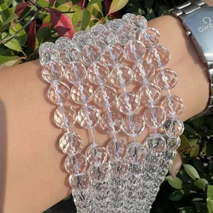 Détail de perles rondes en cristal blanc à 64 facettes de haute qualité pour bijoux DIY