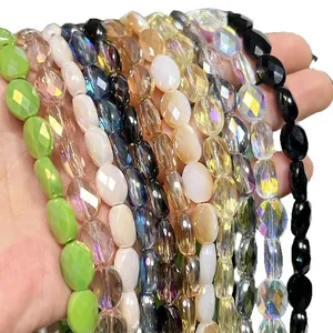 8x11mm faceted oval crystal loose beads in multiple colors for DIY jewelry crafts