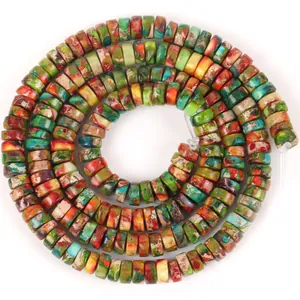 Natural Imperial Jasper flat spacer beads 4x2mm for DIY bracelet jewelry making