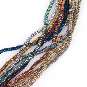 Professional 2x1mm multi-color flat hematite spacer beads for high-quality DIY jewelry making.