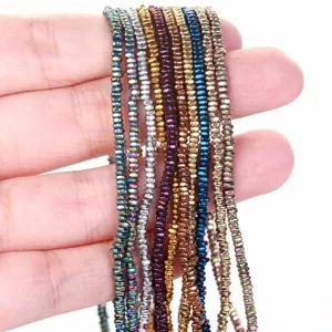 2x1mm multi-color hematite flat square beads for DIY jewelry making accessories