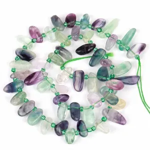Cuentas de piedra de fluorita natural multicolor irregulares para joyería DIY 10-30mm