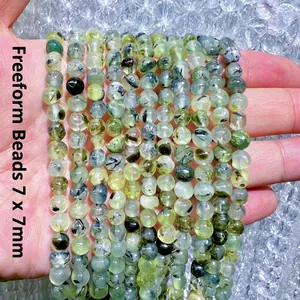 Natural irregular prehnite beads 7x7mm for handmade jewelry making