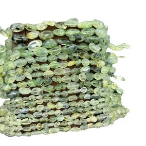 Natural light green prehnite nugget beads for DIY handmade jewelry making accessories