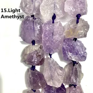 Natural irregular raw light amethyst stone beads for DIY handmade jewelry crafting