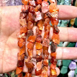 Cuentas de cornalina natural en bruto ágata naranja irregular para joyería artesanal