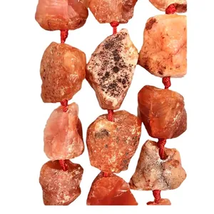 Natural irregular carnelian agate rough stone beads for DIY jewelry making accessories