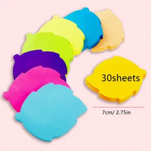 Colorful heart-shaped sticky notes, 30 sheets, 7cm diameter fluorescent memo pads