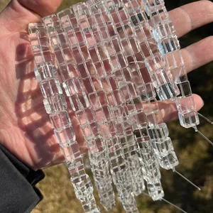 Transparente natürliche weiße Kristall-Quadratperlen für DIY-Schmuckherstellung