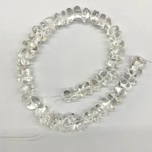 Cuentas de cuarzo cristalino natural de Brasil de alta claridad para joyería artesanal