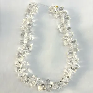 Cuentas facetadas irregulares de cristal de roca natural de Brasil para joyería DIY