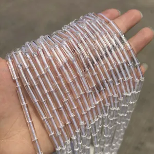 High-quality transparent Brazilian white crystal cylindrical tube beads for DIY jewelry