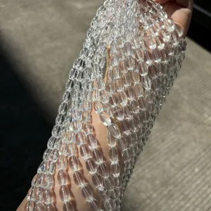 Natuurlijke Braziliaanse witte kwartskralen in olijfvorm voor het maken van DIY-sieraden