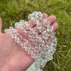 Natuurlijke Braziliaanse bergkristallen kralen met ruitvormige facetten voor DIY