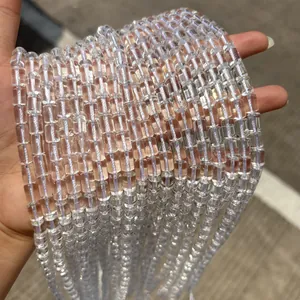 High-quality natural Brazilian clear quartz cylindrical barrel beads for DIY jewelry craft making