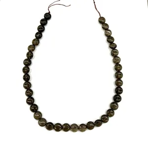 Tira de cuentas de cuarzo ahumado natural para crear joyas artesanales