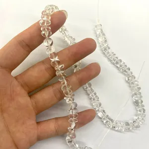 Cuentas sueltas de cristal de roca natural de Brasil para creación de joyas DIY