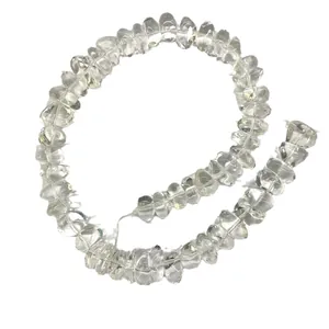 Cuentas de cristal blanco natural de Brasil con forma irregular para manualidades de joyas