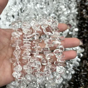 Hilos de cuentas de cuarzo transparente natural para hacer joyas DIY, alta claridad