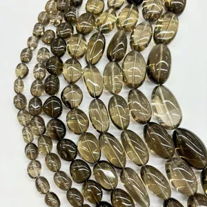 Natural Smoky Quartz Irregular Tumbled Beads Smoky Brown Semi Finished Loose Gemstone Strand For DIY Jewelry Making