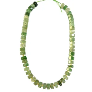 Natural green stone 6x10mm faceted abacus spacer beads for DIY jewelry making accessories.