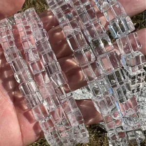 Natürliche transparente quadratische Bergkristall-Perlen für DIY-Schmuckzubehör