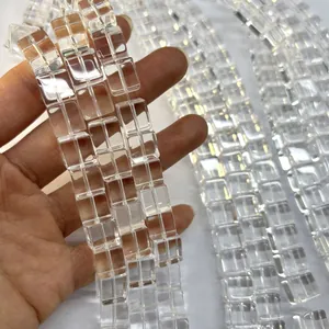 Hochwertige natürliche brasilianische klare quadratische Kristallperlen für DIY-Schmuck