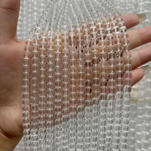 Perles en Vrac en Cristal de Roche Naturel du Brésil pour Fabrication de Bijoux DIY Poli Transparent Perles de Pierre de Bambou