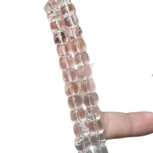 Perles de cristal de roche brésilien en forme de bambou pour bijoux DIY artisanat