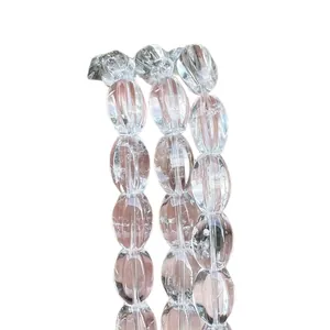 Perle di quarzo trasparente naturale brasiliano a forma di oliva per creare gioielli