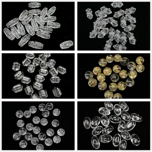 Cuentas de Cristal de Cuarzo Ahumado Blanco Natural Facetado Accesorios Pulsera DIY Sutra Budista Vajra Cuentas Talladas