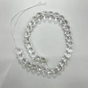 Perles rondes en cristal de roche naturel à 64 facettes pour la création de bijoux DIY