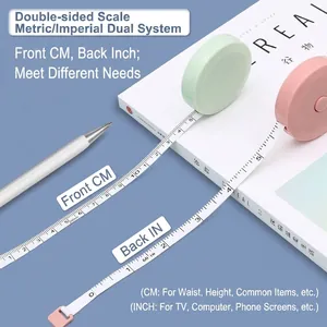 Mini mètre à ruban portable avec échelles métriques et impériales pour la mesure du corps