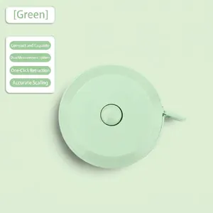 Mètre ruban rétractable portable vert pour mesures corporelles et couture de précision