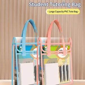 Transparente PVC-Dokumententasche für Schüler, wasserdichter Beutel mit Griffen