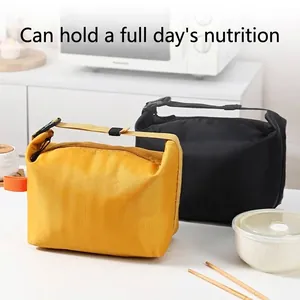 Large capacity portable insulated lunch bag with thickened aluminum foil lining and buckle handle